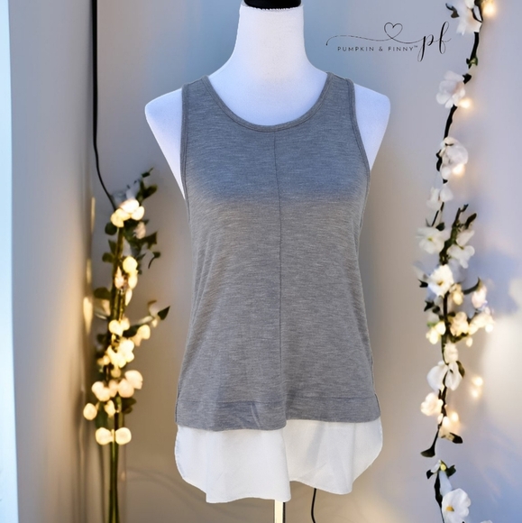 J. Crew Gray & White Scoop Neck Tank Top Sz XS - Picture 1 of 8